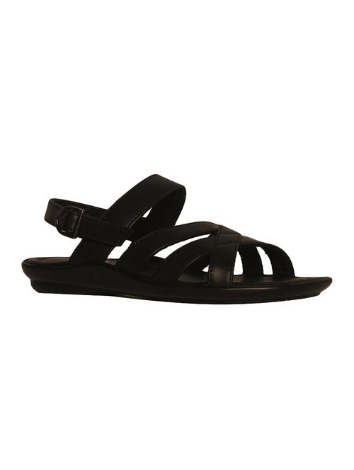 black leatherette back strap sandals - 16312555 - Standard Image - 1
