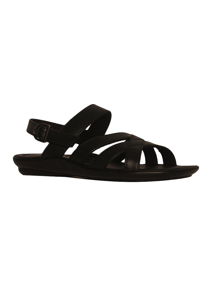 black leatherette back strap sandals - 16312555 - Zoom Image - 1