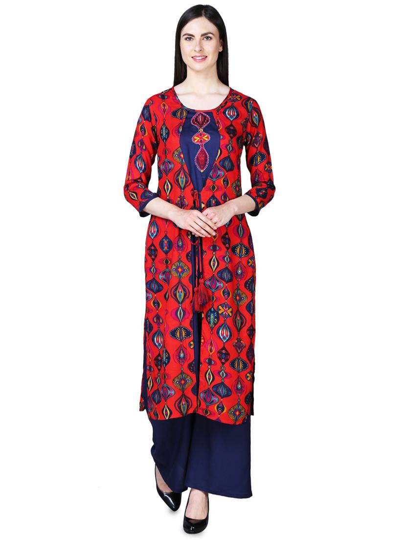 printed layered kurta - 16312824 - Zoom Image - 1