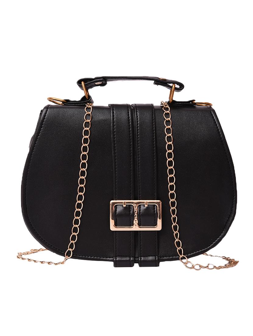black leatherette (pu) regular sling bag - 16313273 - Zoom Image - 1