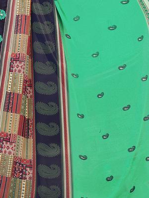 paisley printed saree with blouse - 16313471 - Standard Image - 4