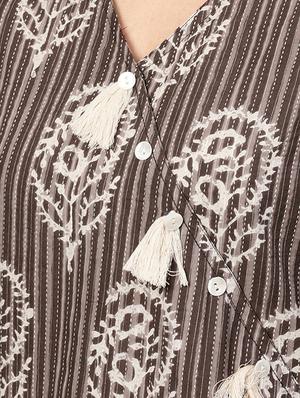 block print asymmetric kurta - 16313944 - Standard Image - 4