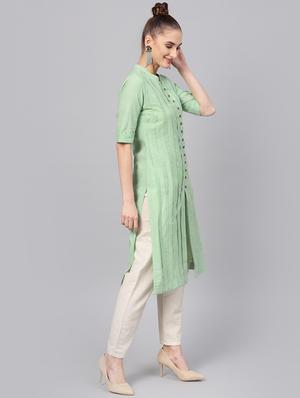 pastel solid straight kurta - 16313955 - Standard Image - 2