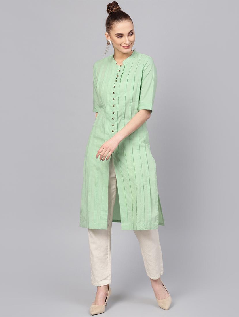 pastel solid straight kurta - 16313955 - Zoom Image - 1