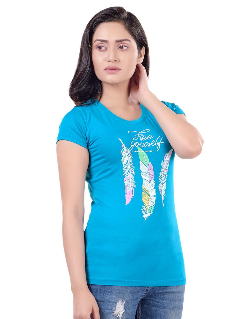 graphic print round neck t-shirt - 16313966 - Zoom Image - 2