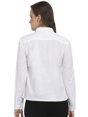 contrast bow long sleeved shirt - 16314131 - Standard Image - 3