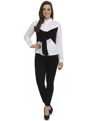 contrast bow long sleeved shirt - 16314131 - Standard Image - 4