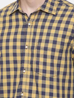 yellow checkered casual shirt - 16314150 - Standard Image - 4