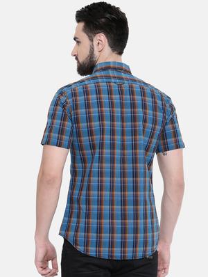 blue checkered casual shirt - 16314166 - Standard Image - 3