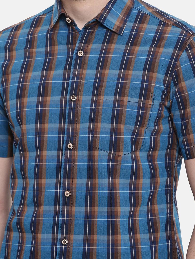 blue checkered casual shirt - 16314166 - Zoom Image - 4