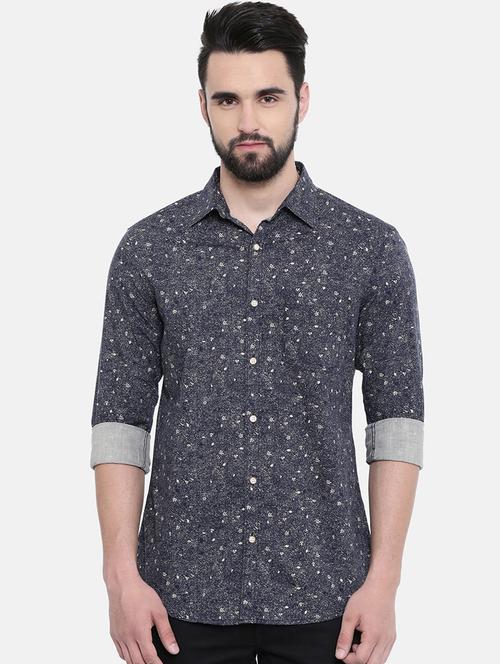 grey printed casual shirt - 16314174 - Standard Image - 1
