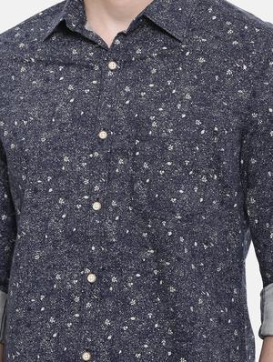 grey printed casual shirt - 16314174 - Standard Image - 4