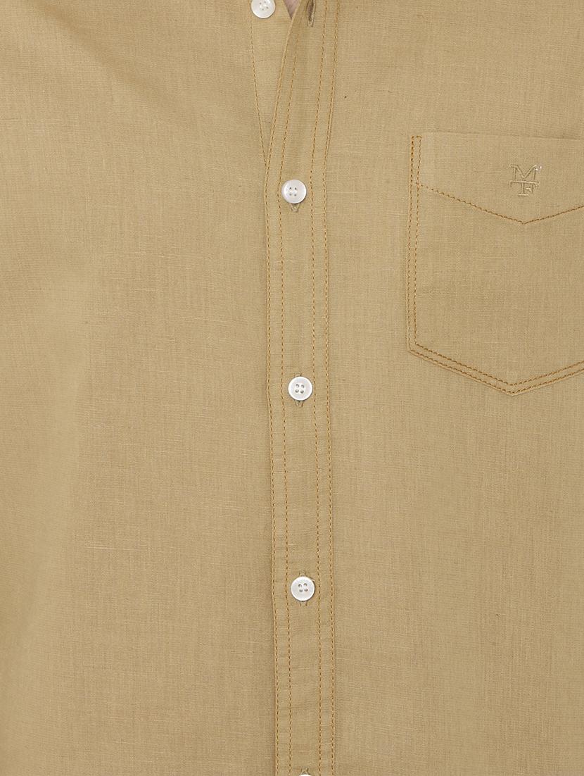 beige solid casual shirt - 16314256 - Zoom Image - 5