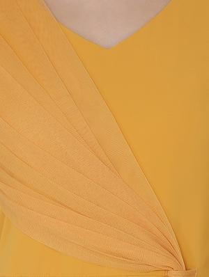 sheer sleeved flare dress - 16314741 - Standard Image - 4