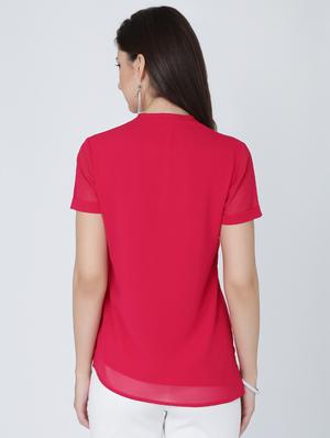 notch neck pleat detail top - 16314756 - Standard Image - 3
