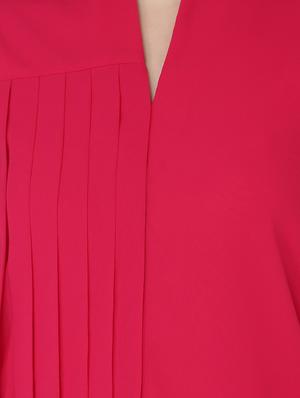 notch neck pleat detail top - 16314756 - Standard Image - 5