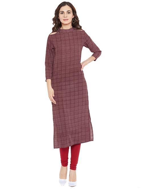 checkered straight kurta - 16314859 - Standard Image - 1
