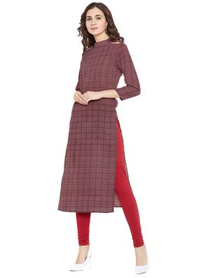 checkered straight kurta - 16314859 - Standard Image - 2