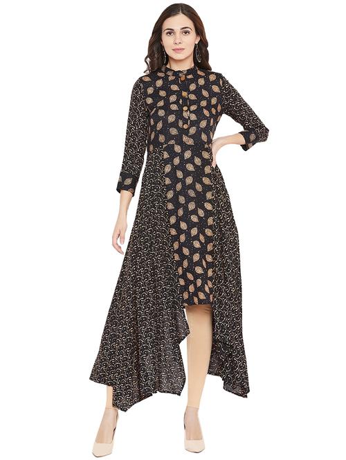 printed high low kurta - 16314867 - Standard Image - 1