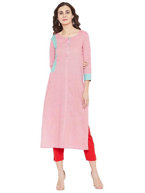 solid straight kurta - 16314874 - Standard Image - 1
