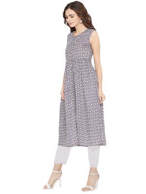printed flared kurta - 16314878 - Standard Image - 2