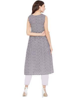 printed flared kurta - 16314878 - Standard Image - 3