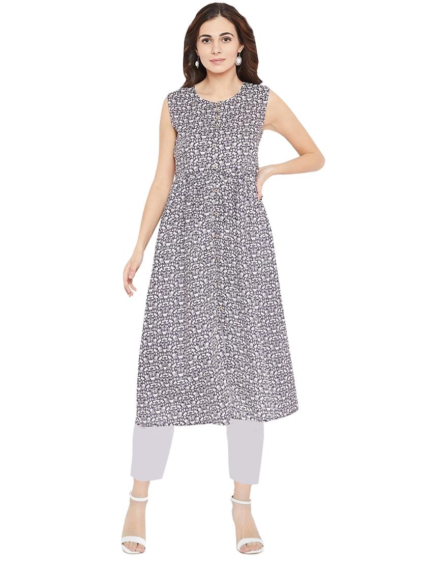 printed flared kurta - 16314878 - Zoom Image - 1