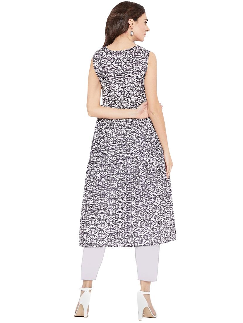 printed flared kurta - 16314878 - Zoom Image - 3