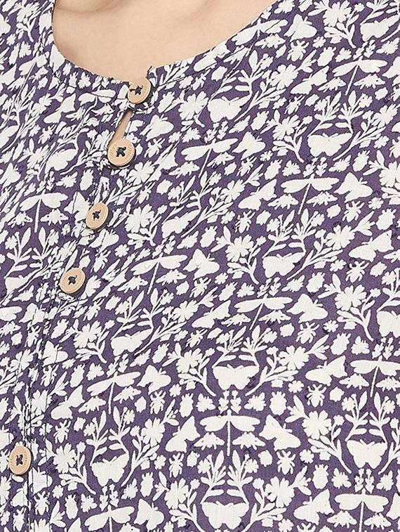 printed flared kurta - 16314878 - Zoom Image - 4