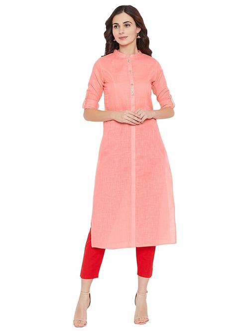 solid straight kurta - 16314885 - Standard Image - 1