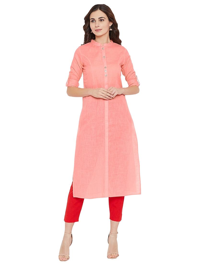 solid straight kurta - 16314885 - Zoom Image - 1