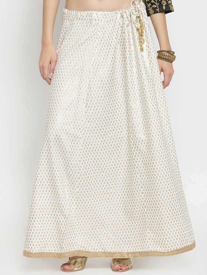 foil printed flared skirt - 16315209 - Zoom Image - 1