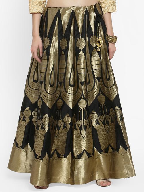 foil printed flared skirt - 16315214 - Standard Image - 1