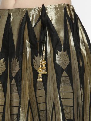 foil printed flared skirt - 16315214 - Standard Image - 5