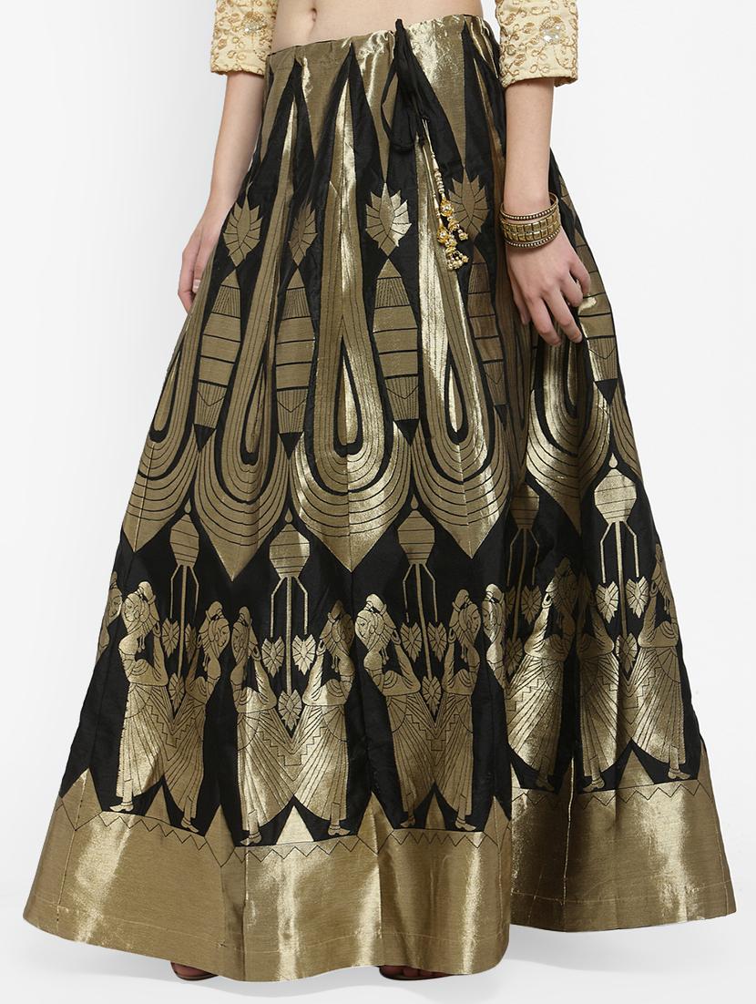 foil printed flared skirt - 16315214 - Zoom Image - 2