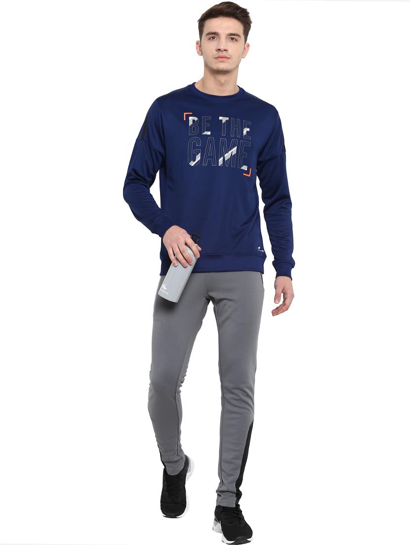 navy blue typographic chest printed sweatshirt - 16316400 - Zoom Image - 4