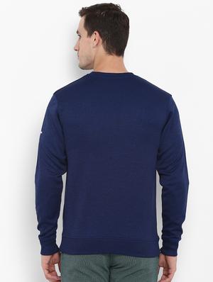 navy blue chest printed sweatshirt - 16316420 - Standard Image - 3