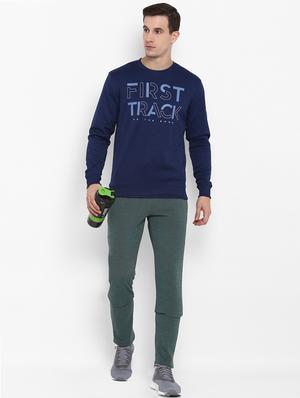 navy blue chest printed sweatshirt - 16316420 - Standard Image - 4