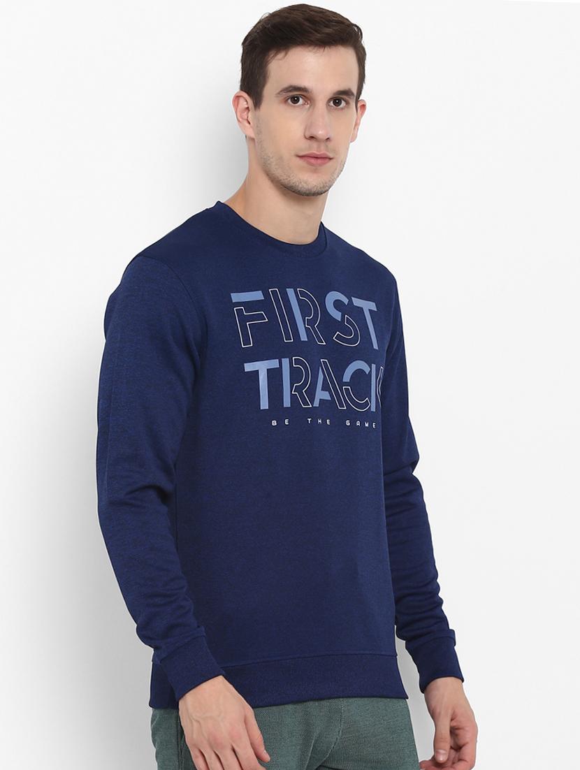 navy blue chest printed sweatshirt - 16316420 - Zoom Image - 2