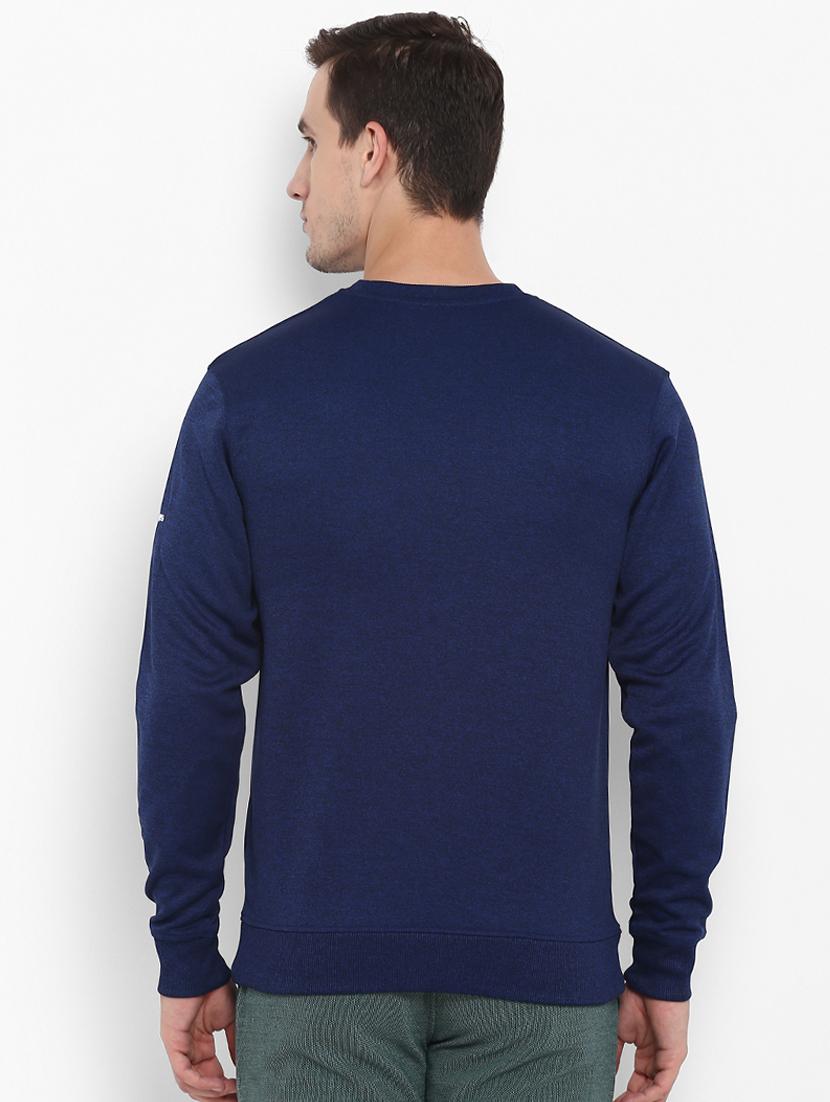 navy blue chest printed sweatshirt - 16316420 - Zoom Image - 3