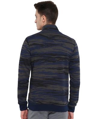 navy blue camouflage all over print sweatshirt - 16316597 - Standard Image - 3