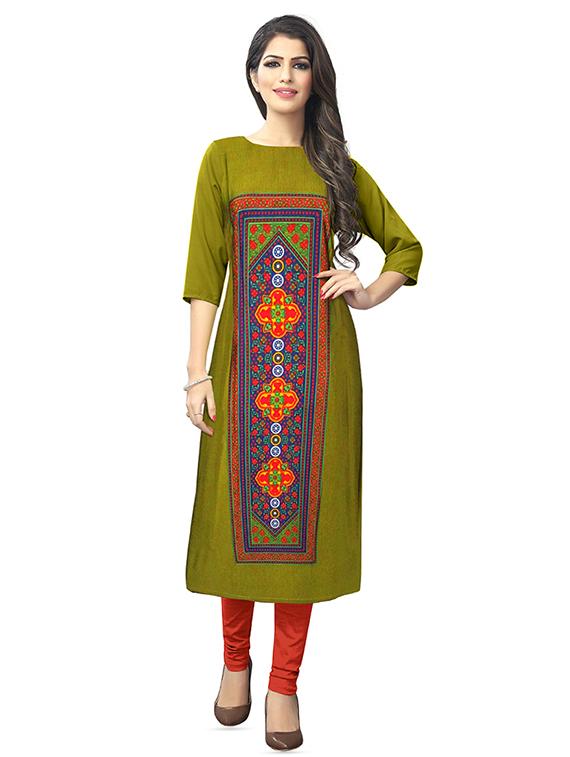 digital printed straight kurta - 16317052 - Zoom Image - 1