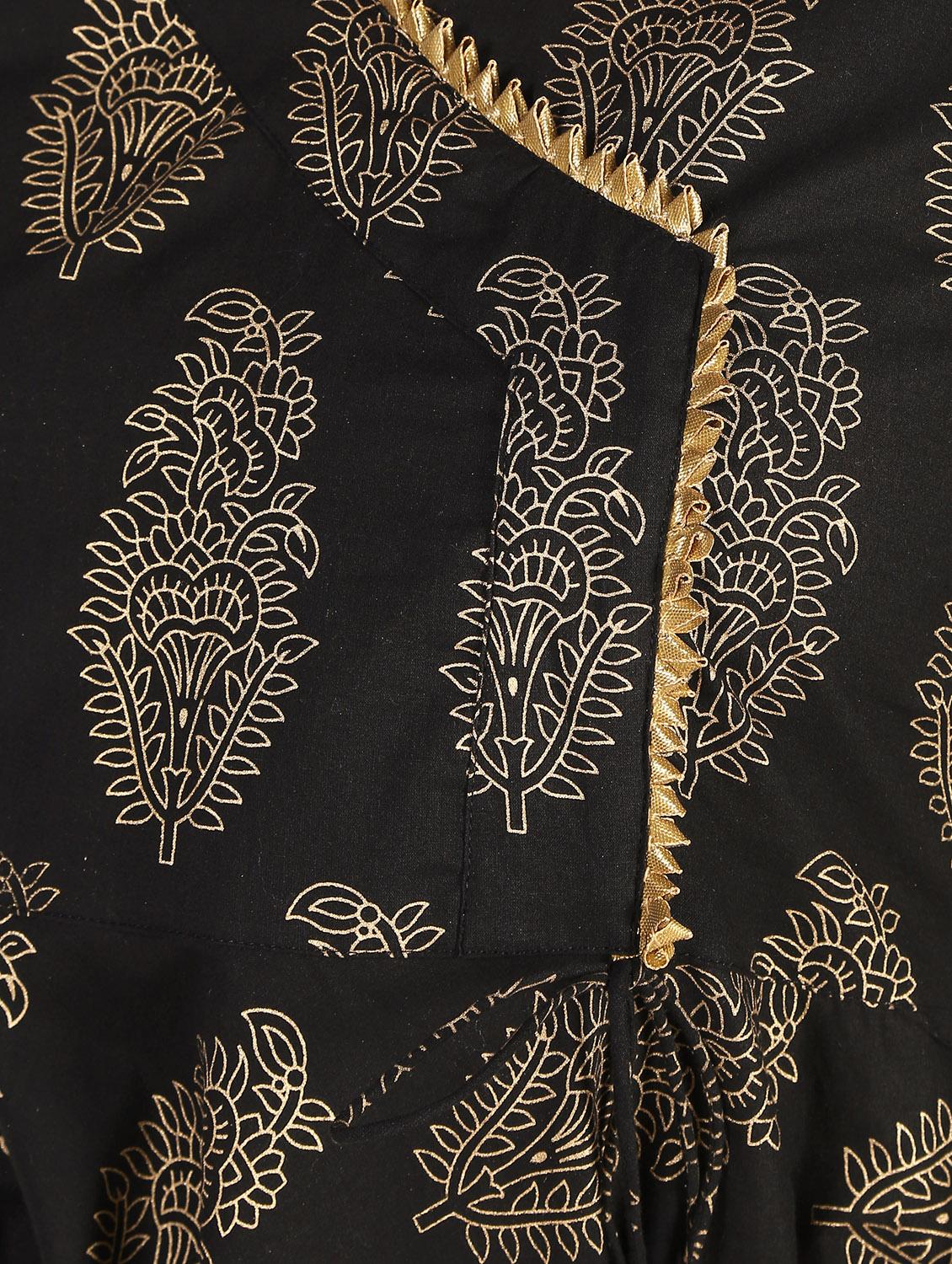 block printed angrakha kurta - 16317128 - Zoom Image - 6