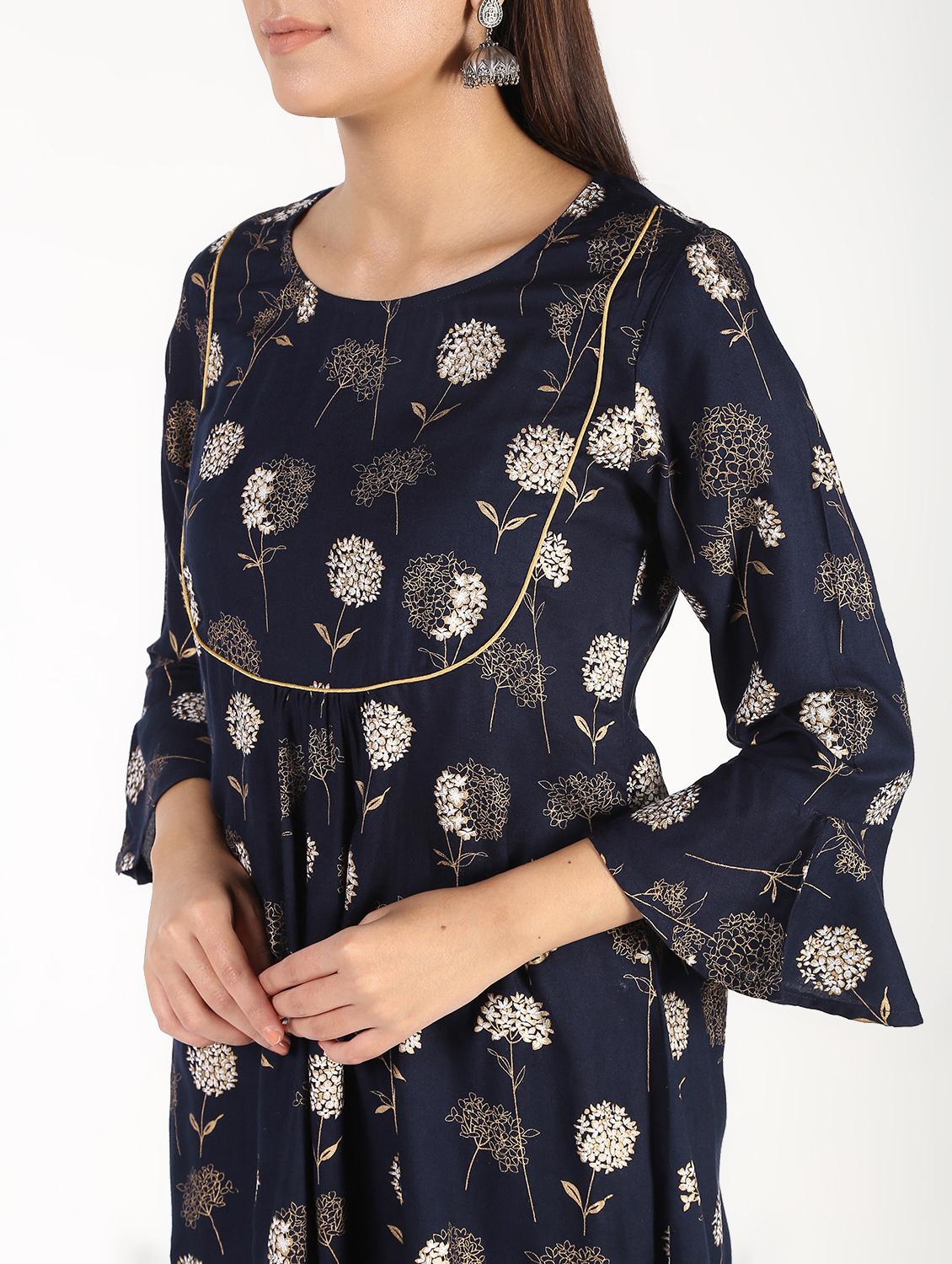 block printed a-line kurti - 16317147 - Zoom Image - 5