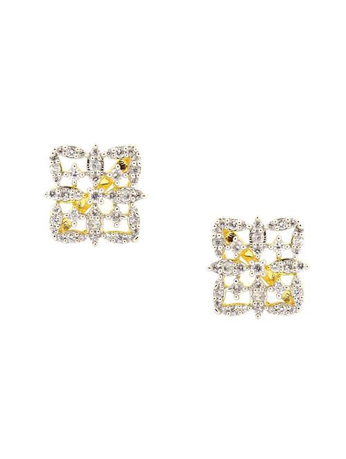 white brass studs earring - 16317360 -  Standard Image - 0