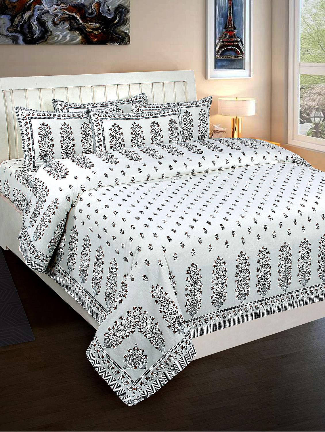 pure cotton bedsheet with 2 pillow covers - 16319149 - Zoom Image - 1
