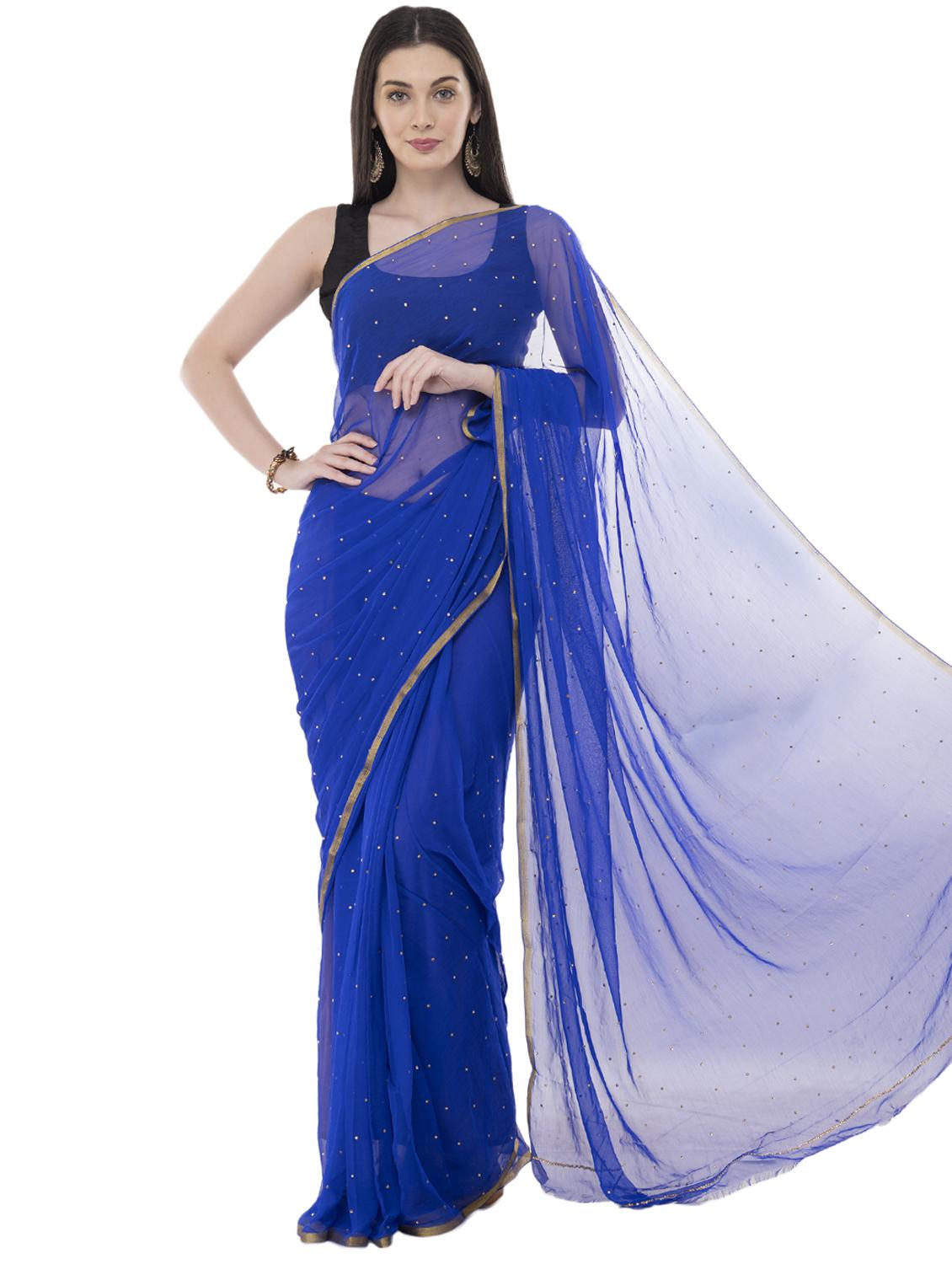 embellished bordered saree with blouse - 16319510 - Zoom Image - 1