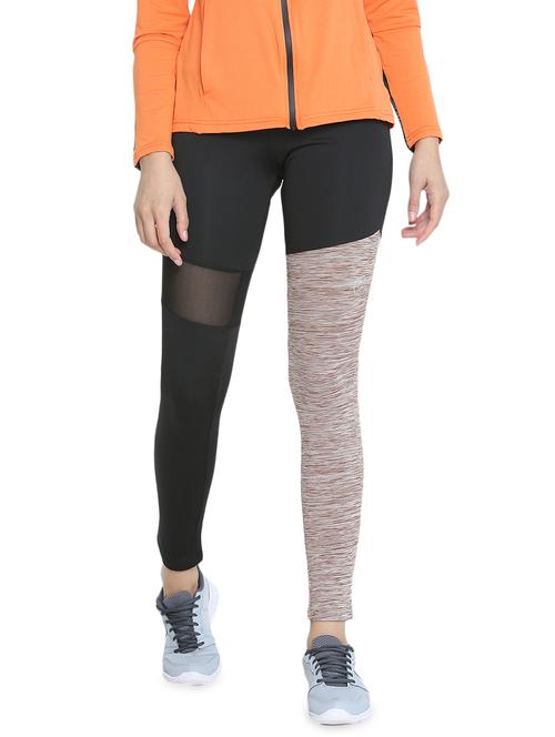 mesh panel color block yoga pant - 16319619 - Standard Image - 1