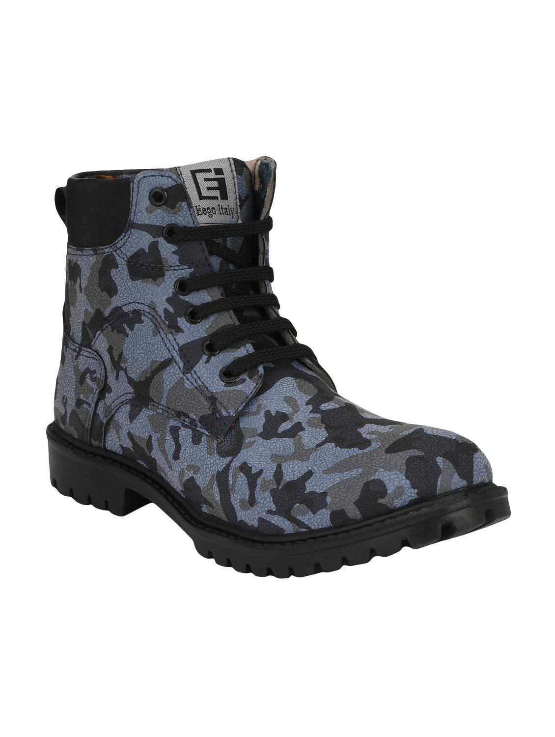 blue leatherette high ankle boots - 16319797 - Zoom Image - 1