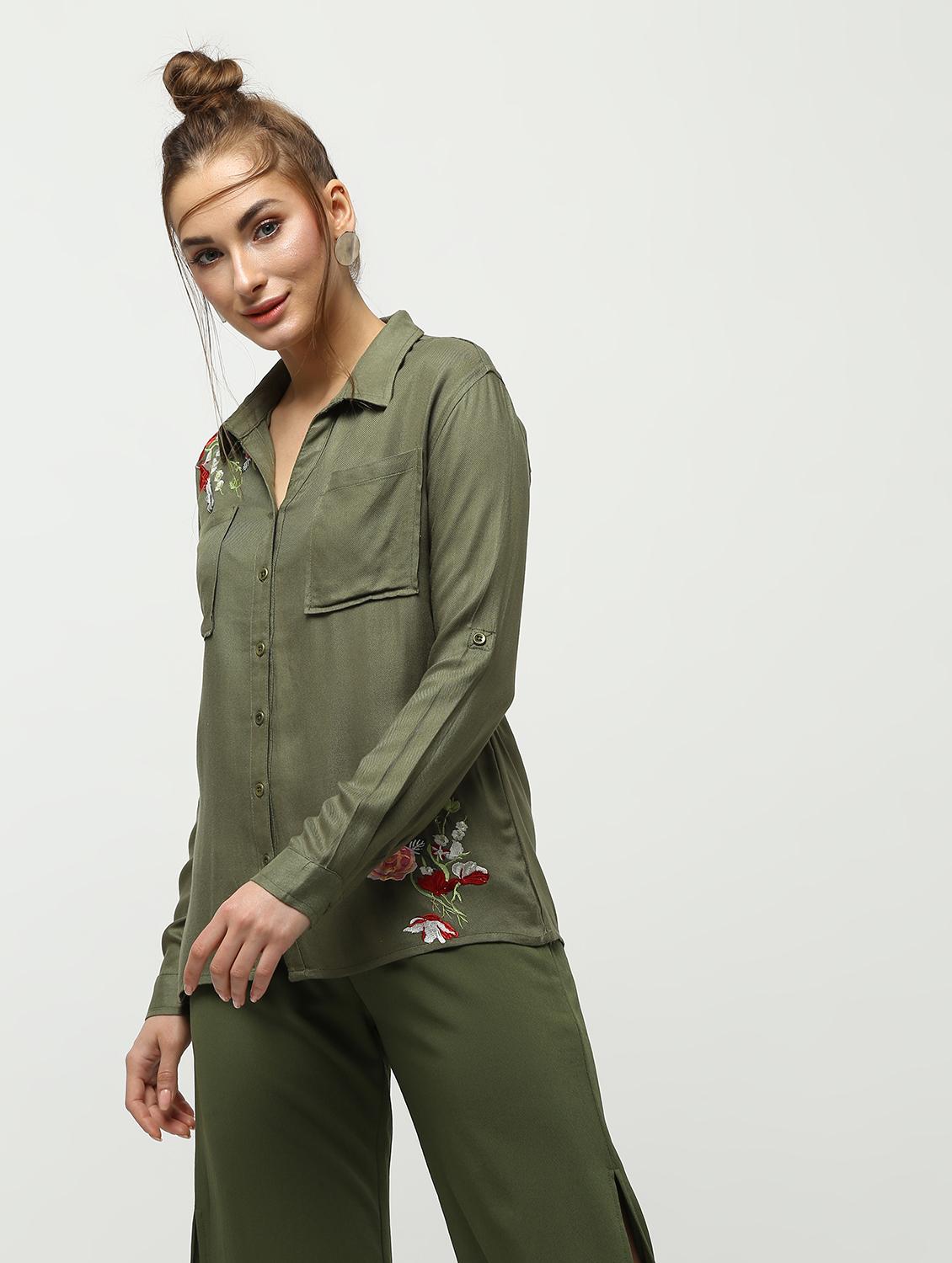 pocket patch embroidered shirt - 16320274 - Zoom Image - 1
